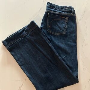 Fidelity Denim Hyacinth Wide leg Low Rise Trouser Jeans Dark Wash W32 L32